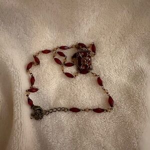 Vintage and Elegant Red Beaded Necklace